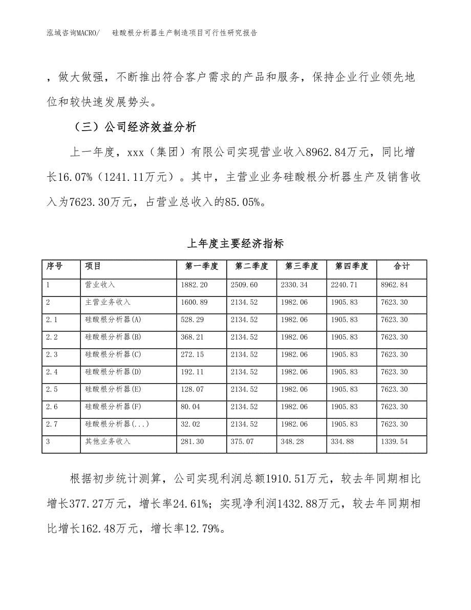 硅酸根分析器生产制造项目可行性研究报告_第5页