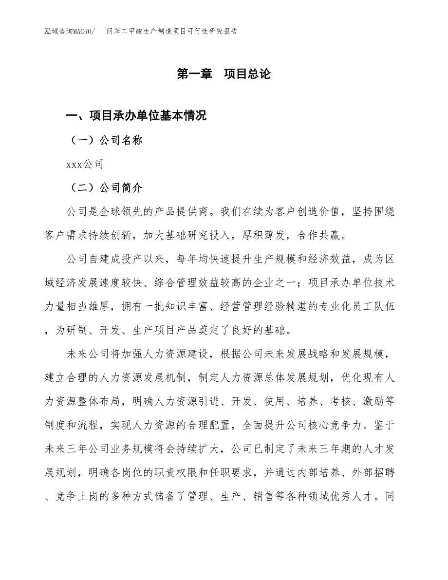 间苯二甲酸生产制造项目可行性研究报告_第4页