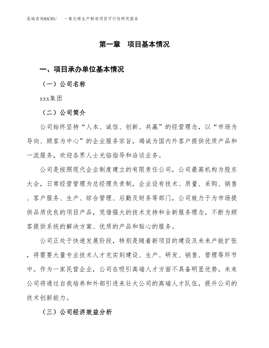 一氧化碳生产制造项目可行性研究报告_第4页