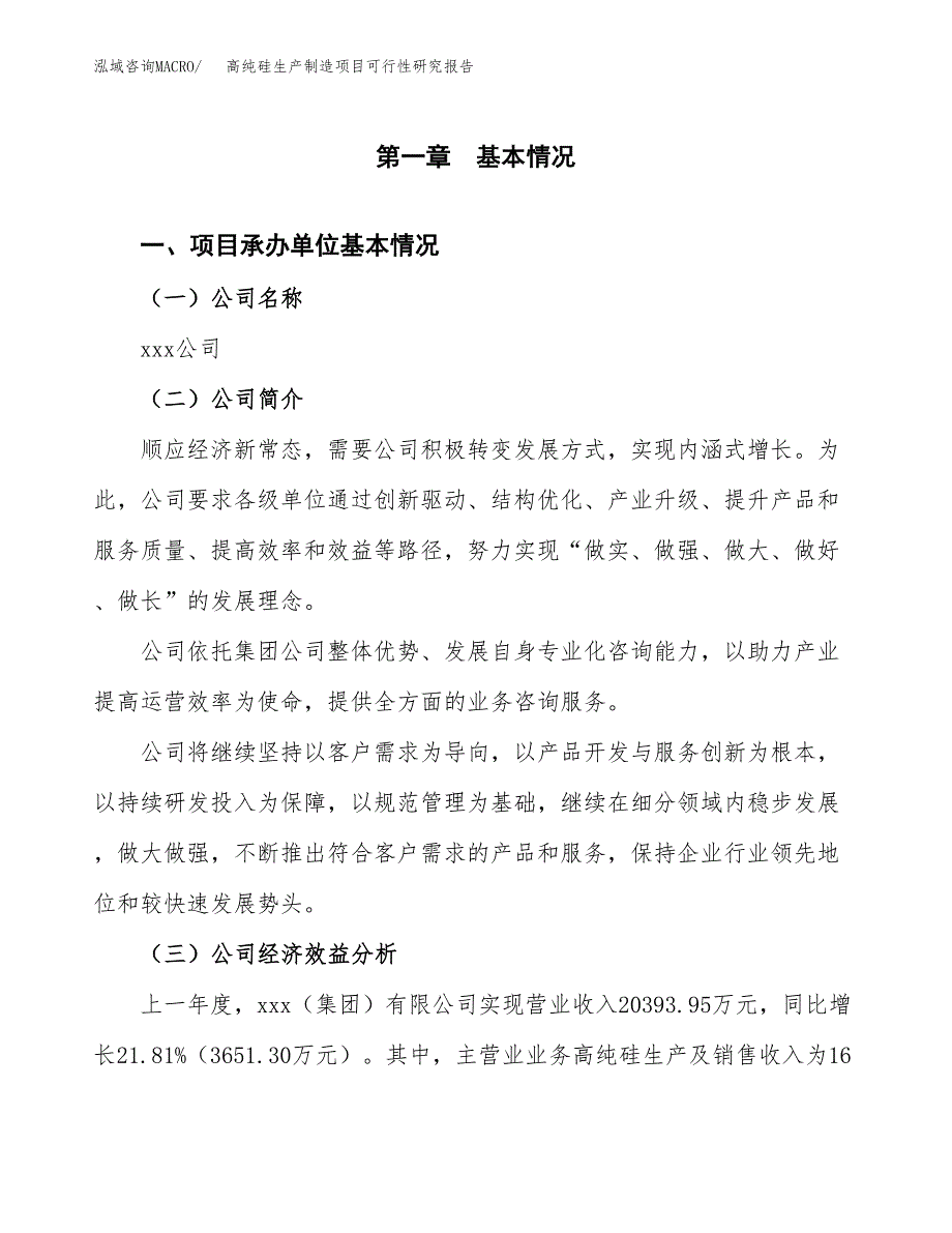 高纯硅生产制造项目可行性研究报告_第4页