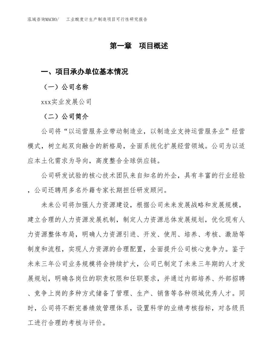 工业酸度计生产制造项目可行性研究报告_第5页