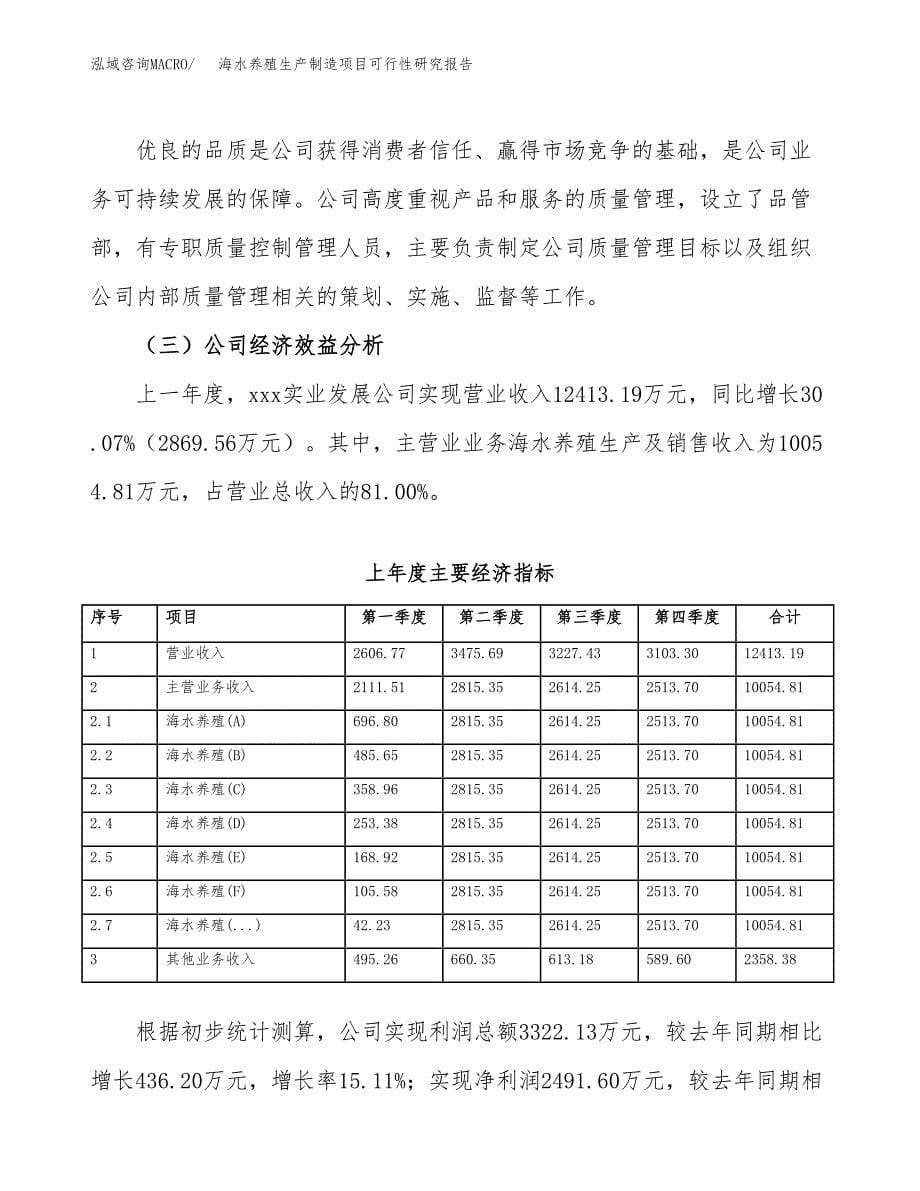 海水养殖生产制造项目可行性研究报告_第5页