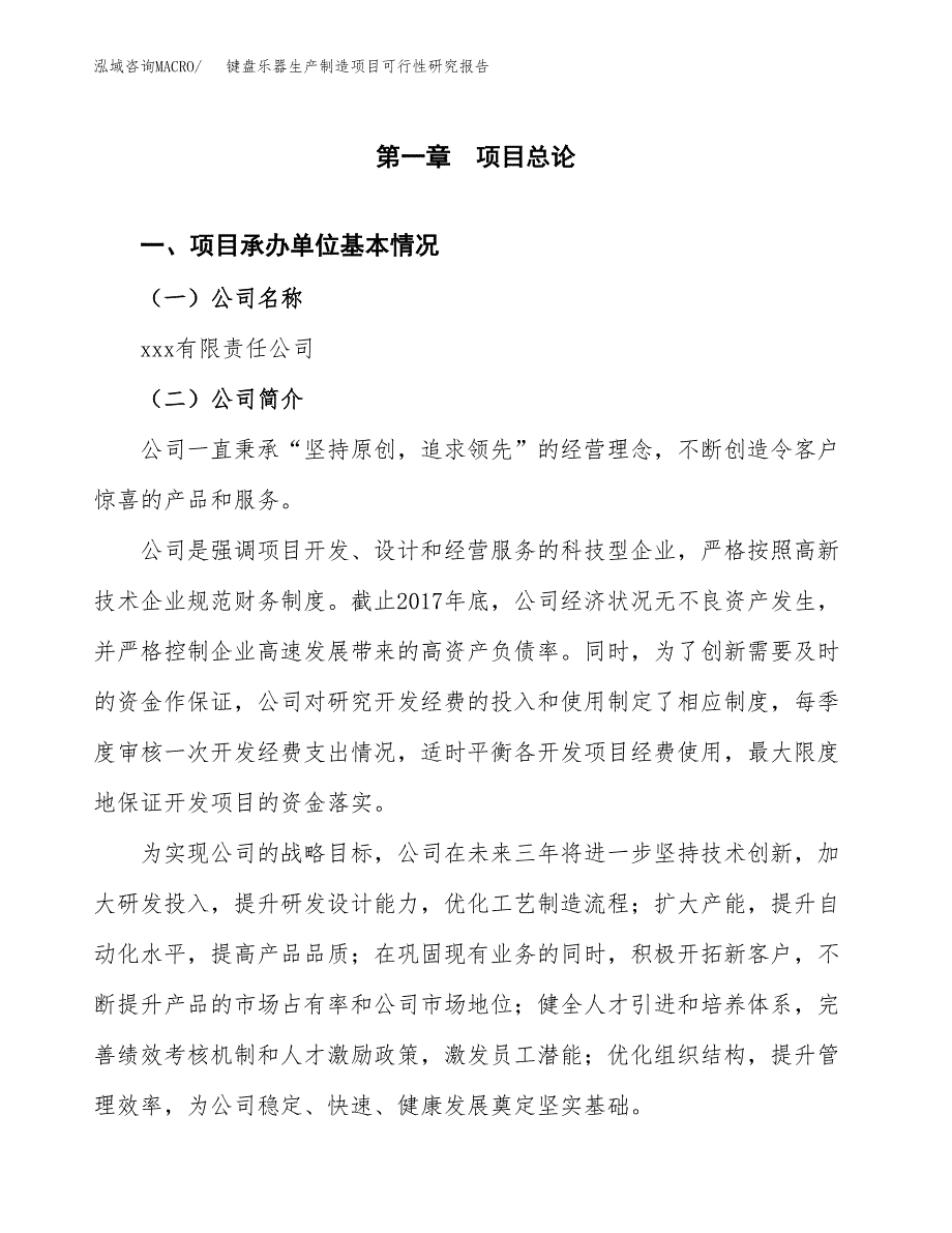 键盘乐器生产制造项目可行性研究报告_第4页