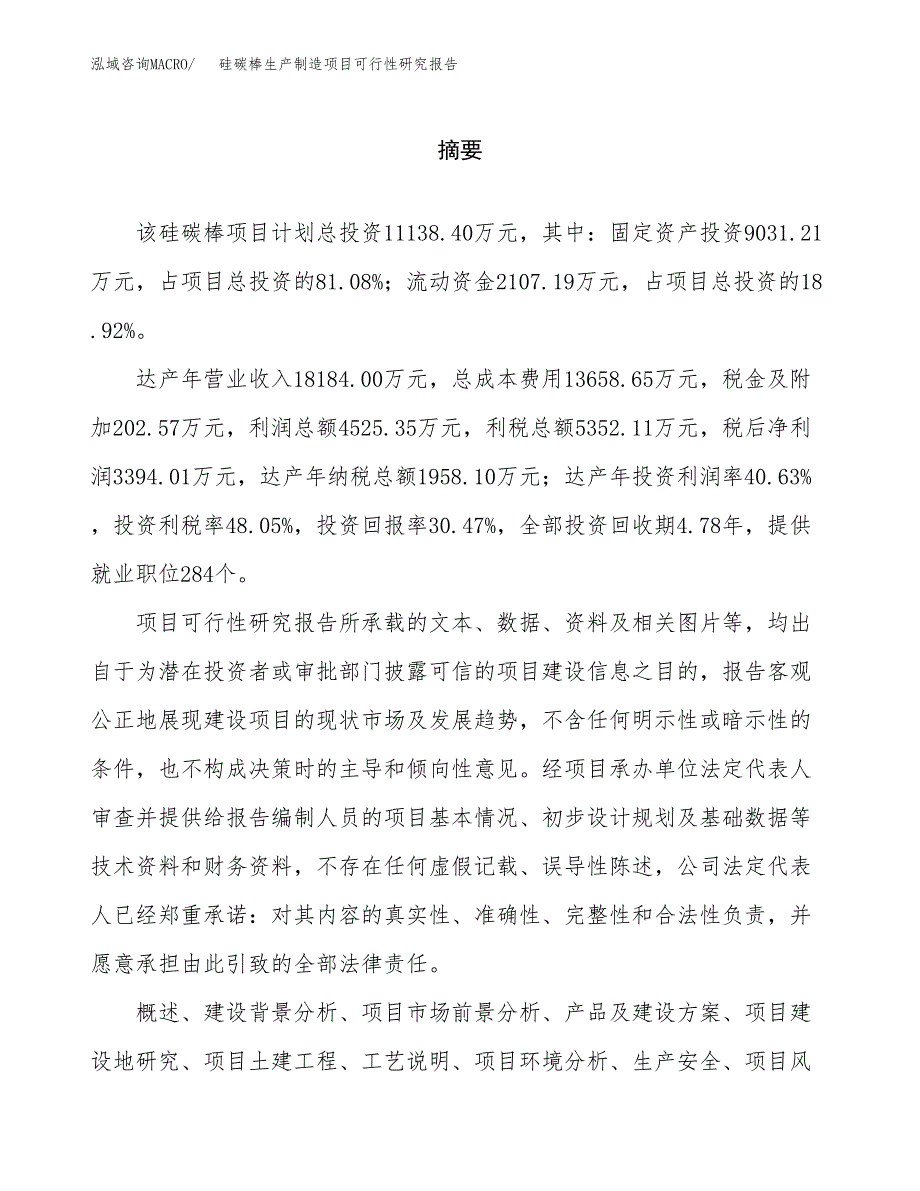 硅碳棒生产制造项目可行性研究报告_第2页