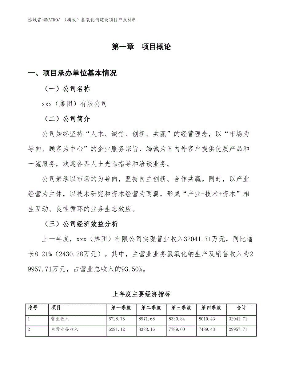 （模板）氢氧化钠建设项目申报材料_第4页