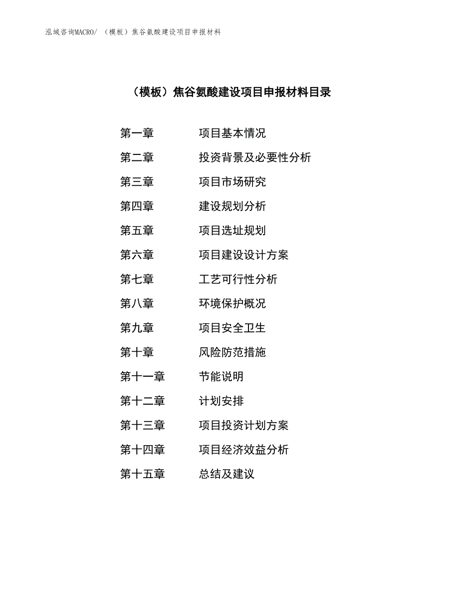 （模板）焦谷氨酸建设项目申报材料_第3页