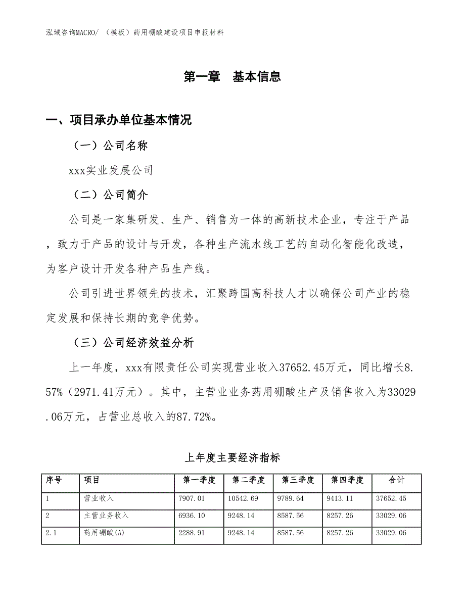 （模板）药用硼酸建设项目申报材料_第4页