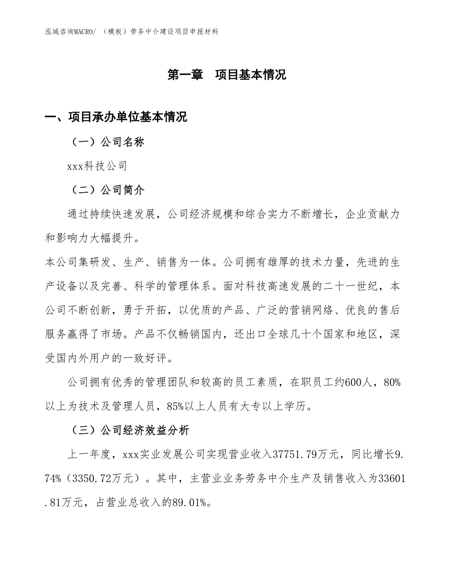 （模板）劳务中介建设项目申报材料_第4页