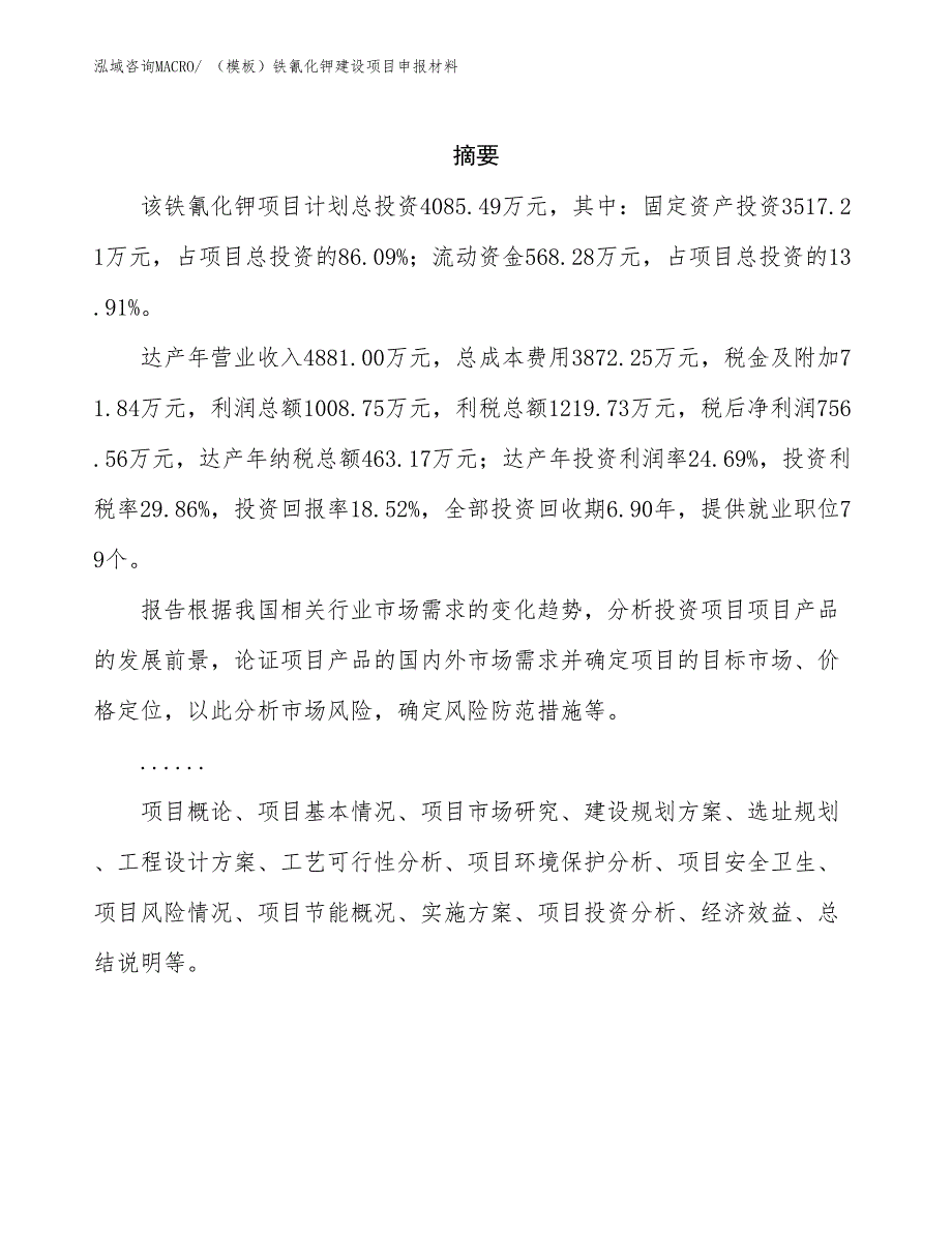 （模板）铁氰化钾建设项目申报材料_第2页