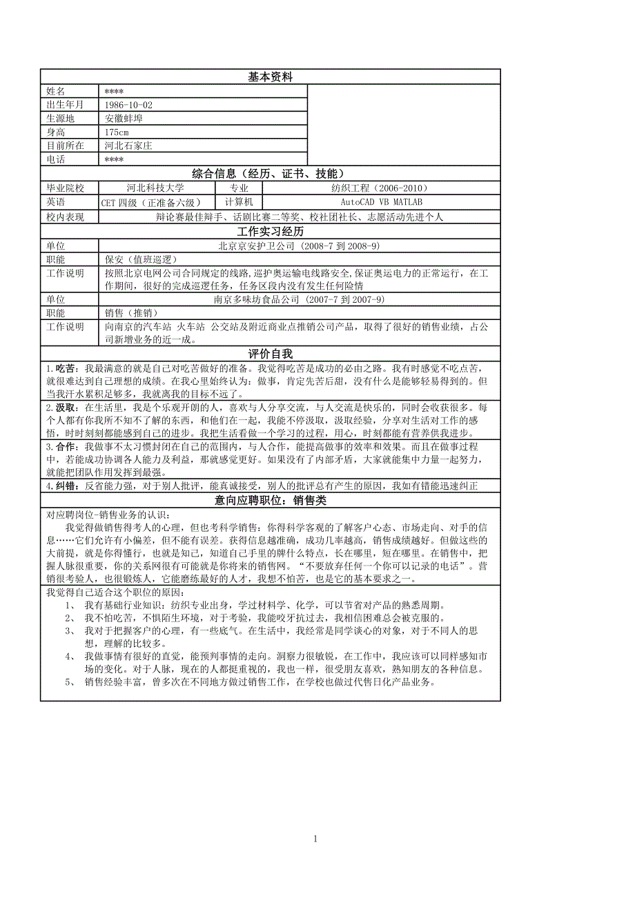 【个人简历模板】最受欢迎的简历模板下载_第1页