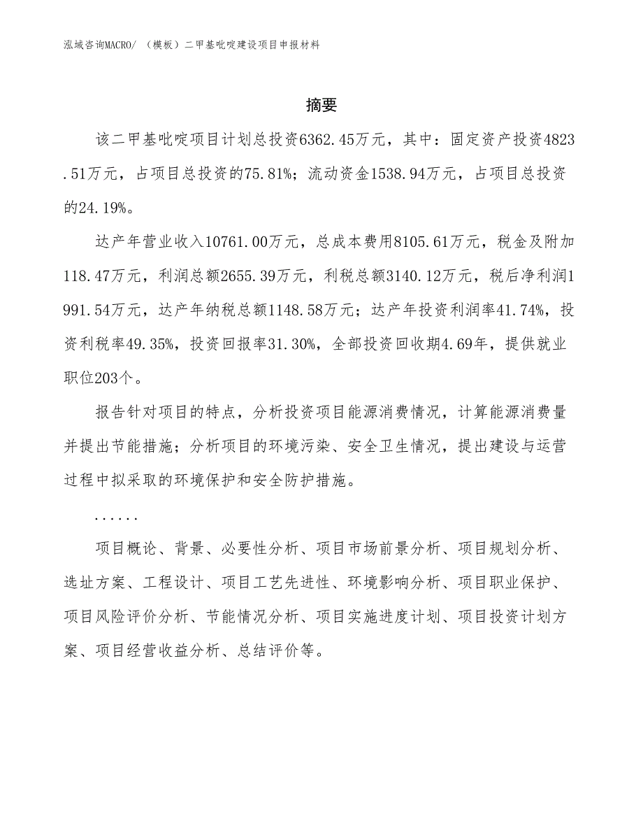 （模板）二甲基吡啶建设项目申报材料_第2页