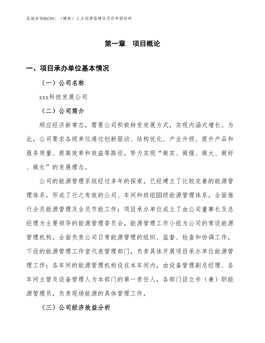 （模板）工业润滑脂建设项目申报材料_第4页