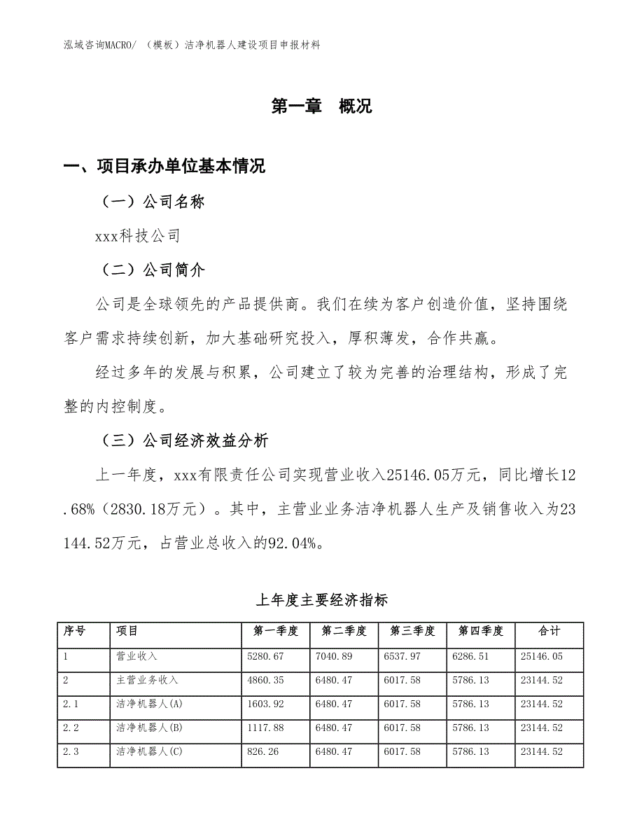 （模板）洁净机器人建设项目申报材料_第4页