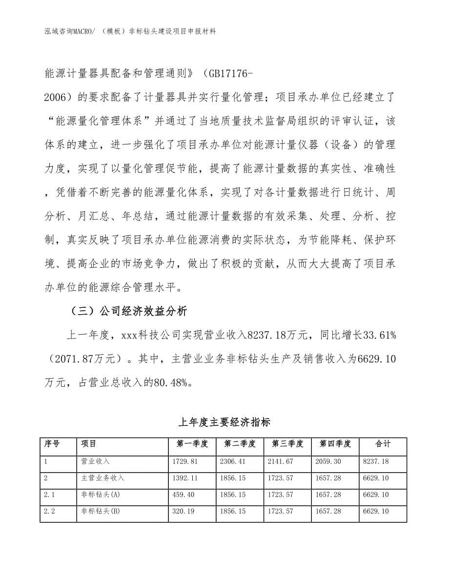 （模板）非标钻头建设项目申报材料_第5页