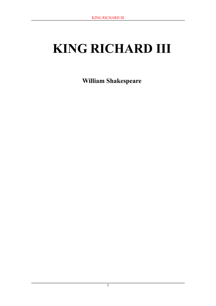 英语阅读资料-理查三世King_Richard_III_第1页