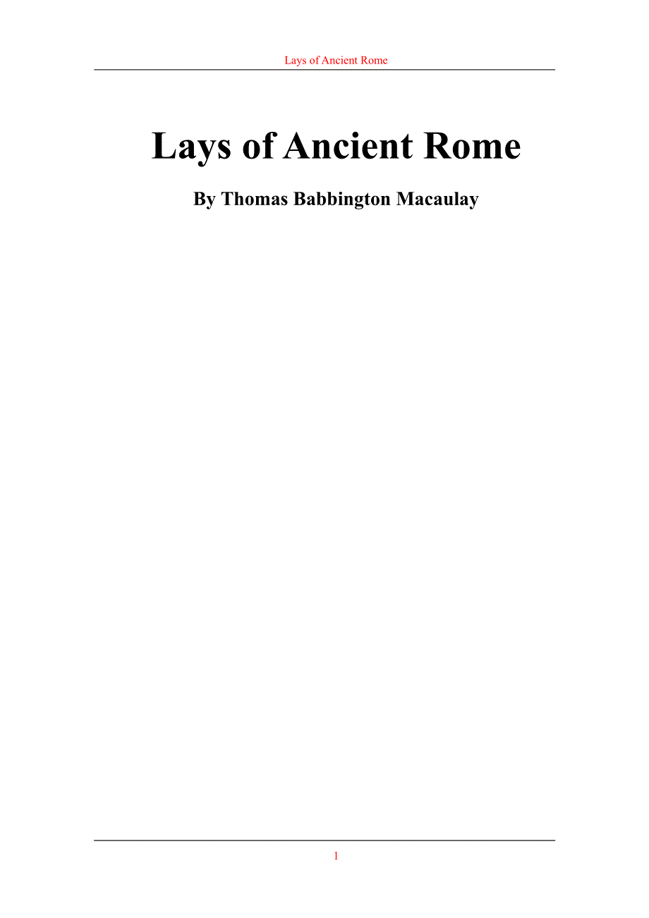 英语阅读资料-古罗马方位Lays_of_Ancient_Rome_第1页
