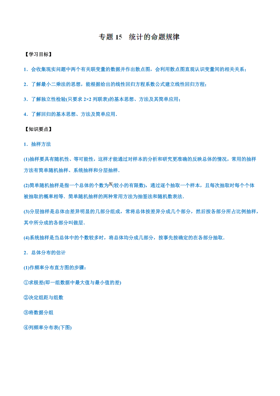 高考文科数学命题热点名师解密专题：统计的命题规律（含答案）_第1页