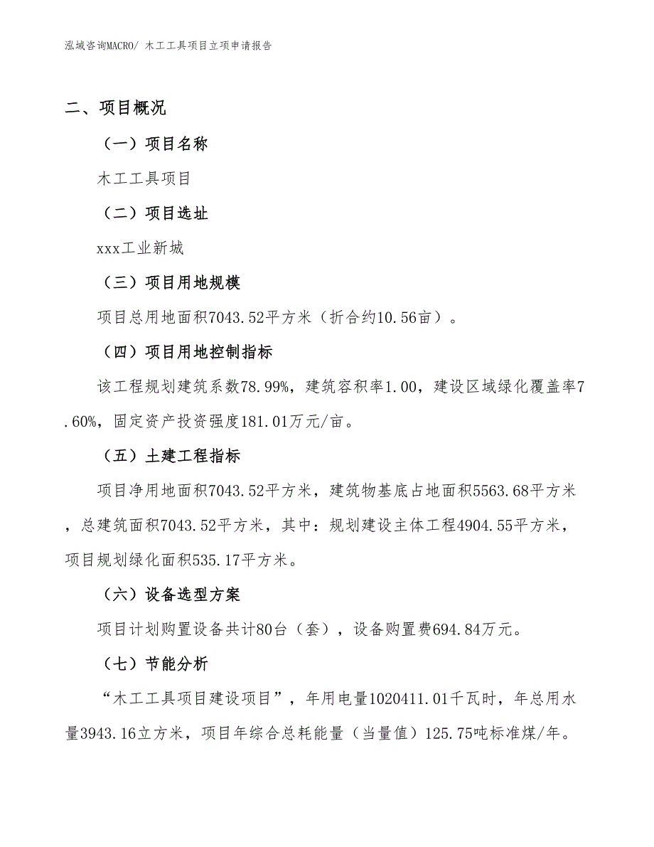 （参考模板）木工工具项目立项申请报告_第2页