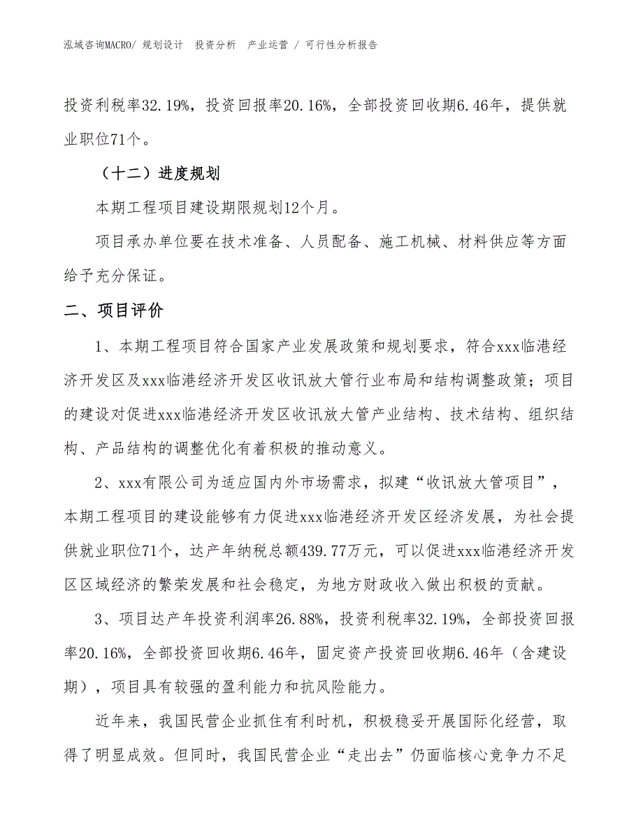 收讯放大管项目可行性分析报告_第3页