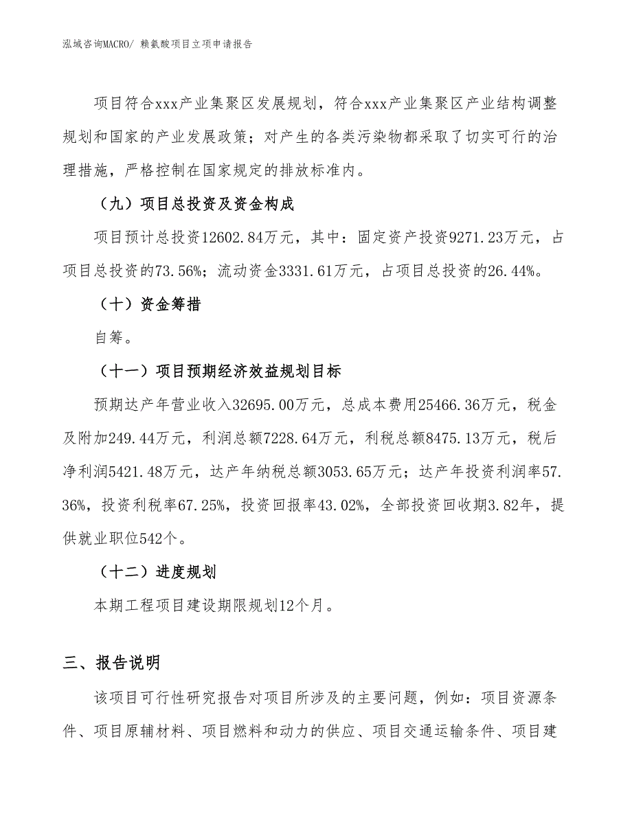 （模板）赖氨酸项目立项申请报告_第3页