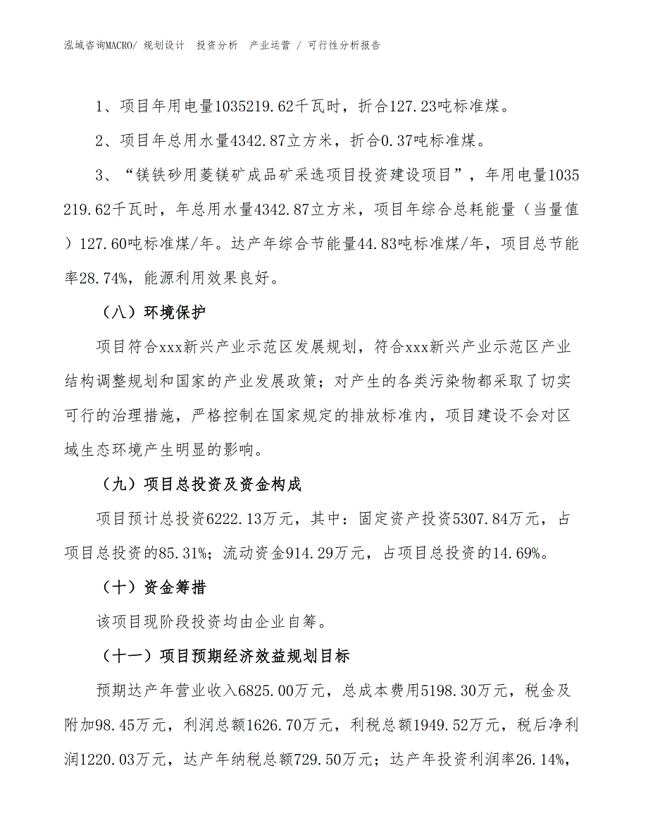 镁铁砂用菱镁矿成品矿采选项目可行性分析报告_第2页