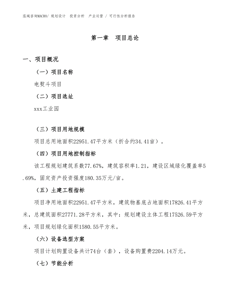 电熨斗项目可行性分析报告_第1页