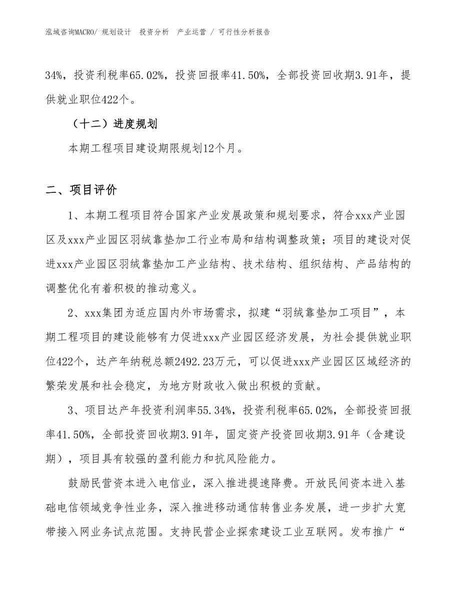 羽绒靠垫加工项目可行性分析报告_第3页