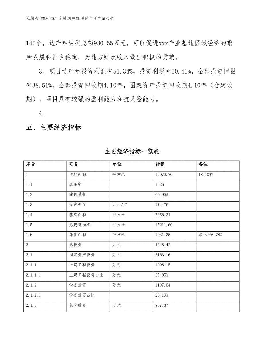 （参考模板）金属烟灰缸项目立项申请报告_第5页