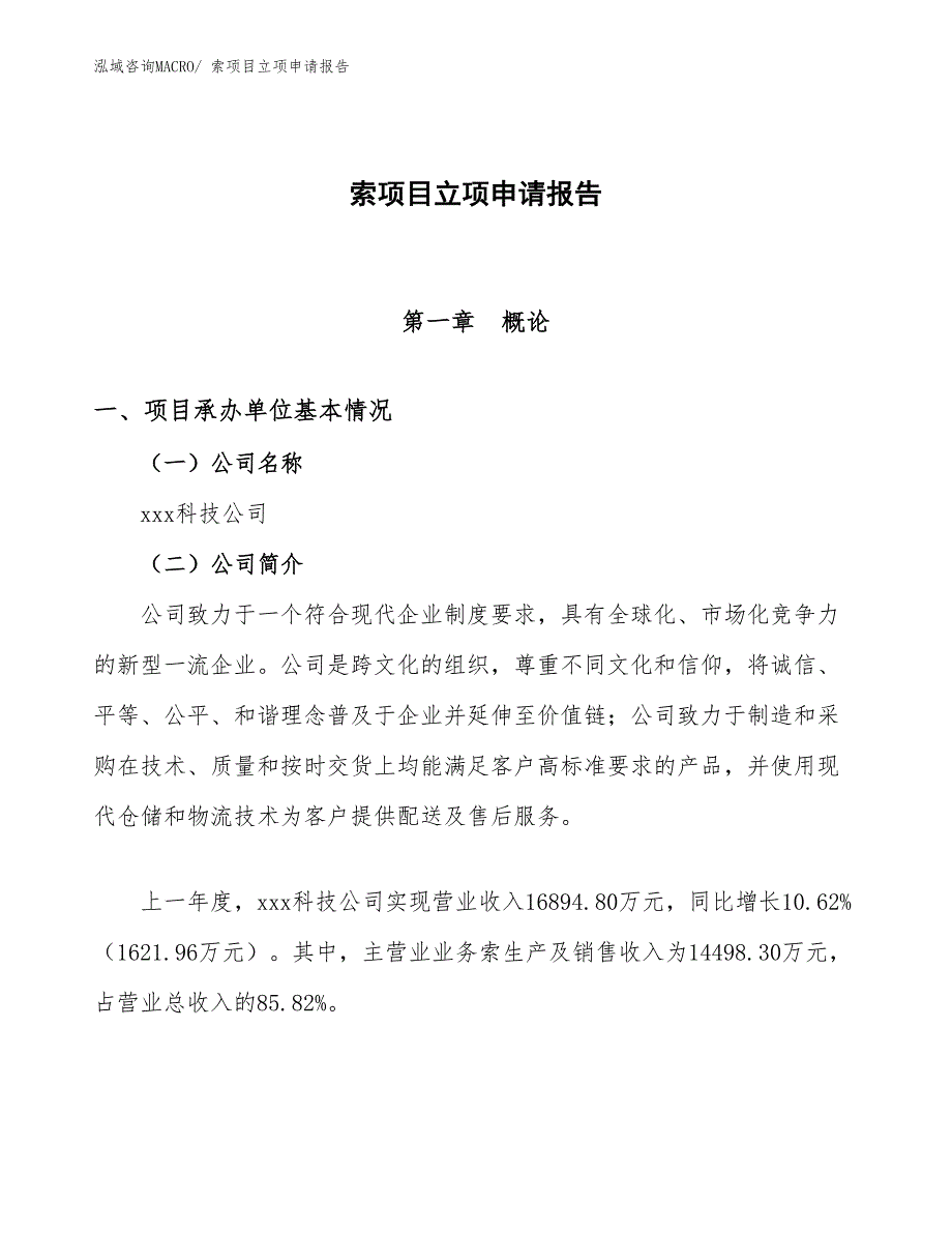 （模板）索项目立项申请报告_第1页