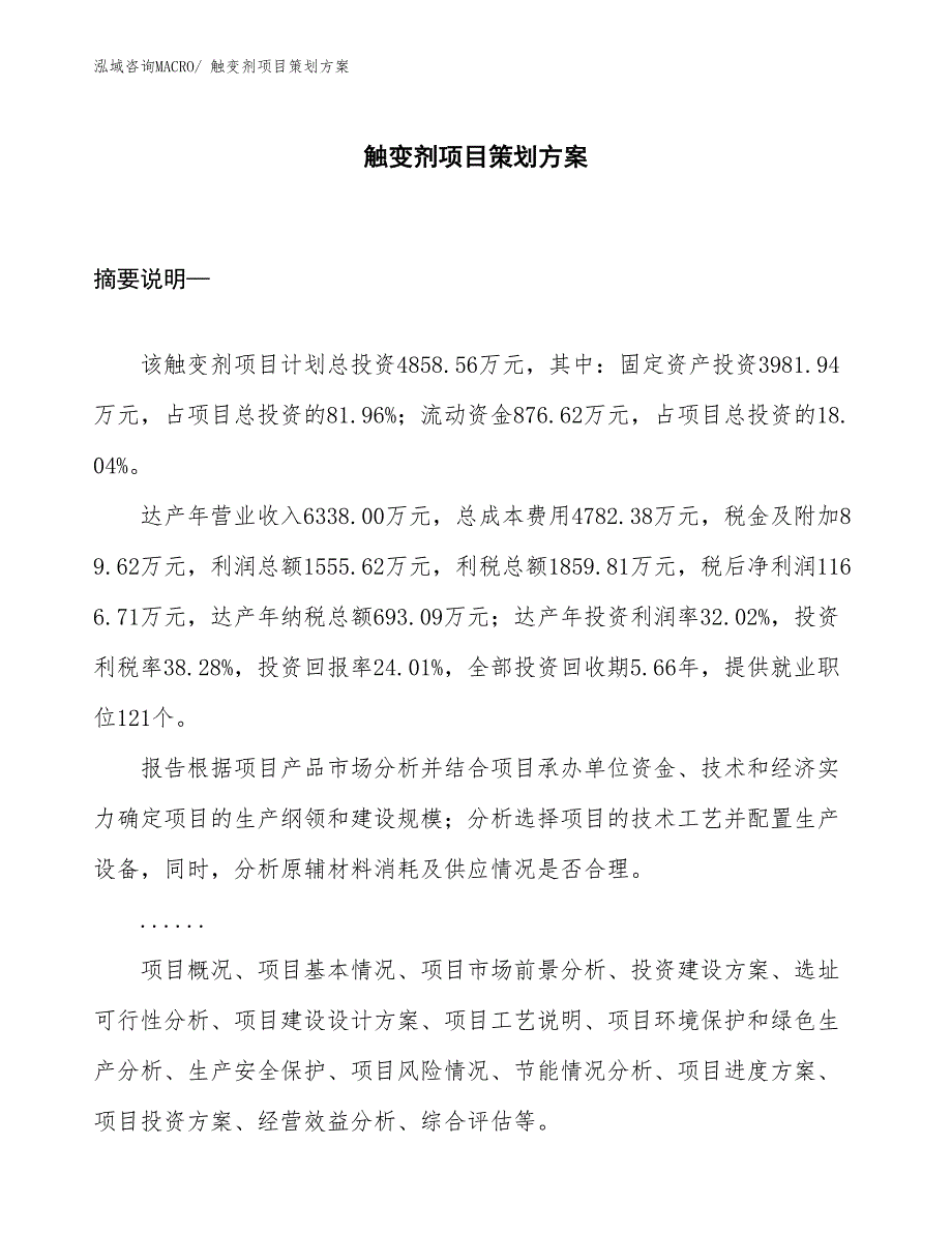 触变剂项目策划方案_第1页