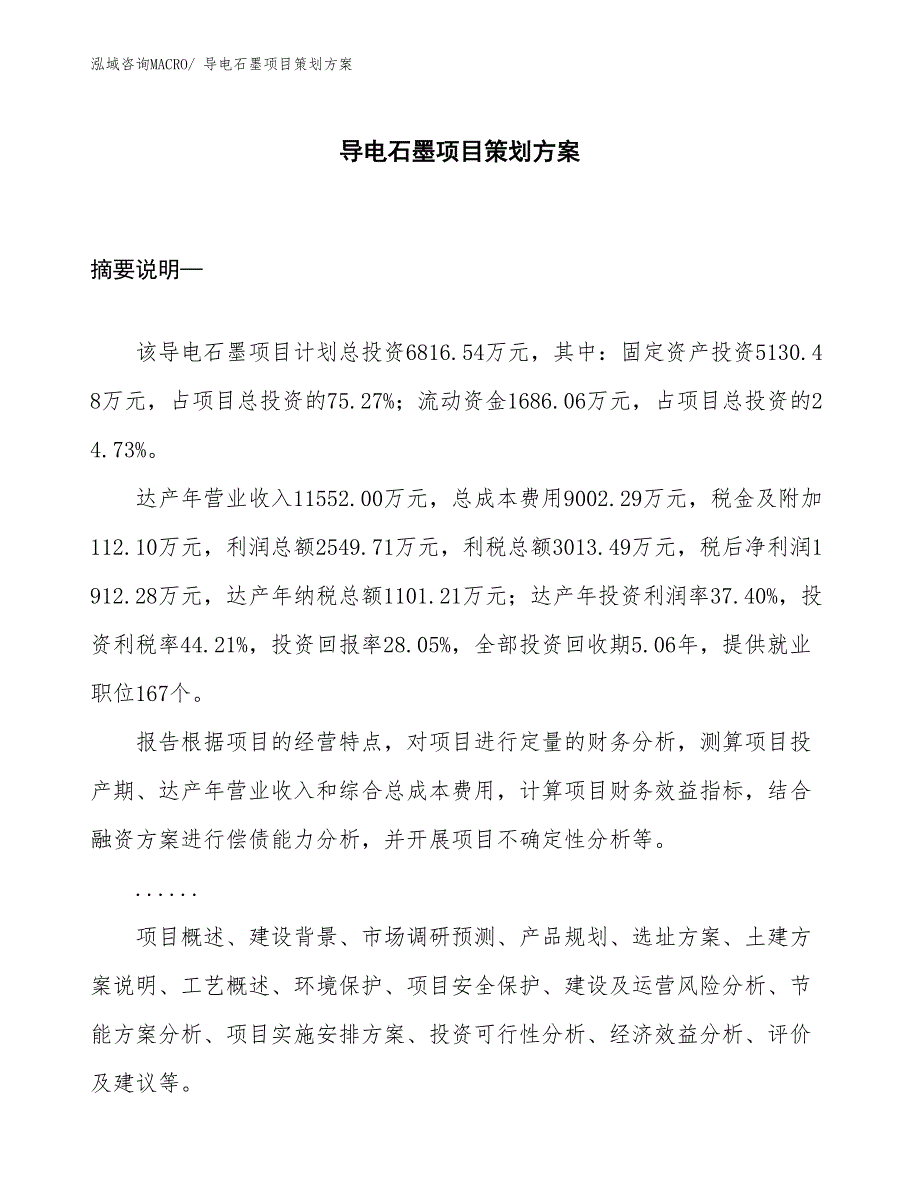 导电石墨项目策划方案_第1页