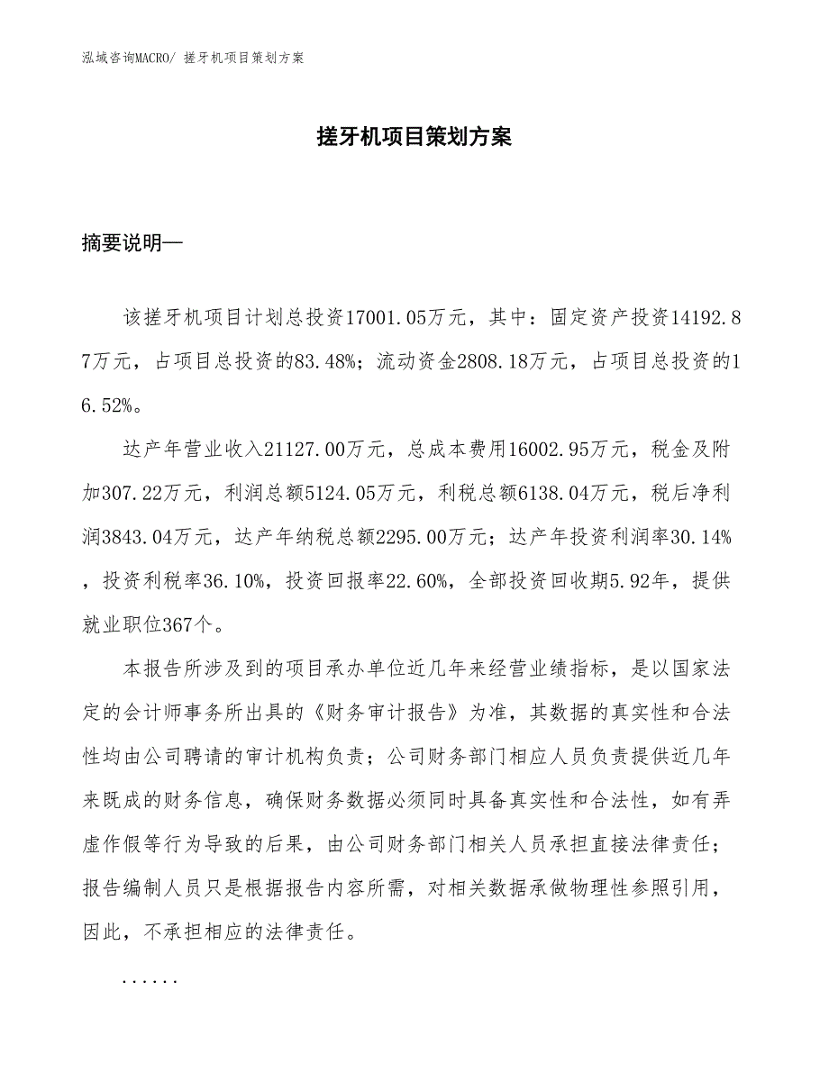 搓牙机项目策划方案_第1页