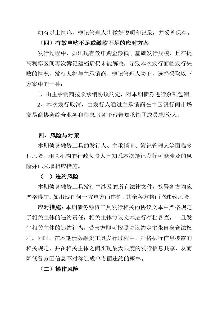 武汉当代科技产业集团股份有限公司2019年度第一期中期票据发行方案及承诺函_第5页