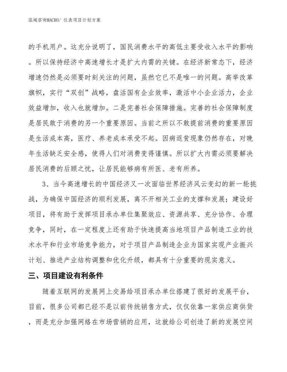 （招商引资）仪表项目计划方案_第5页