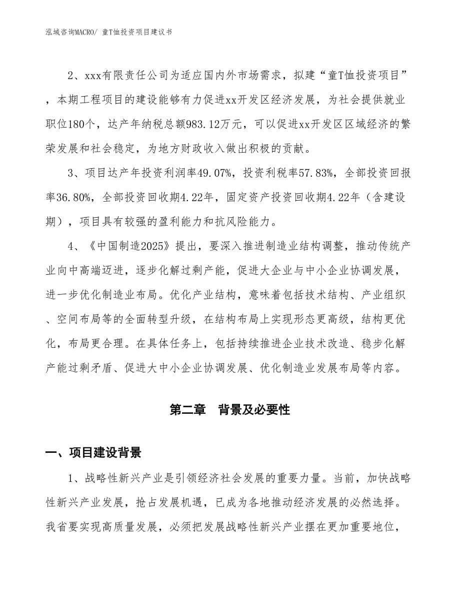 （招商引资）童T恤投资项目建议书_第5页