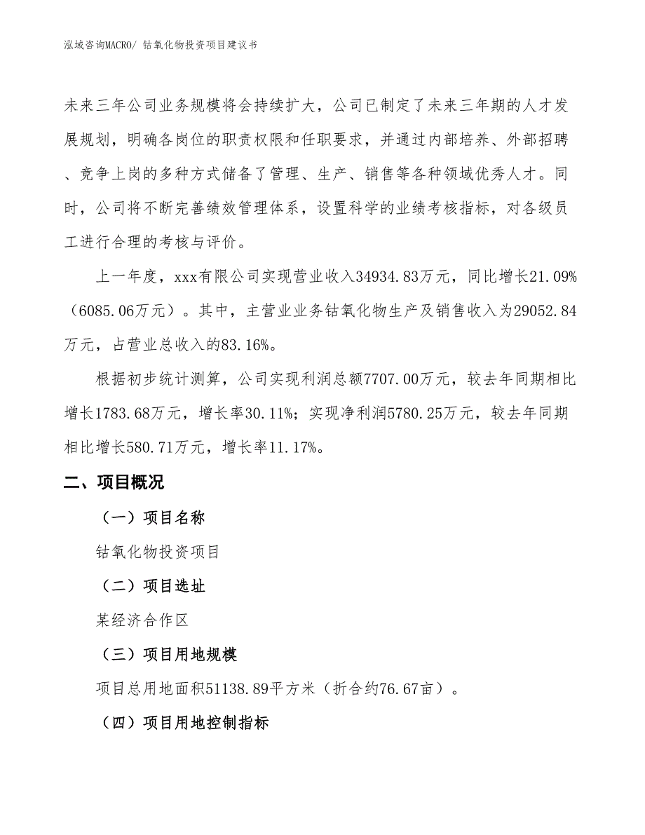 （招商引资）钴氧化物投资项目建议书_第2页