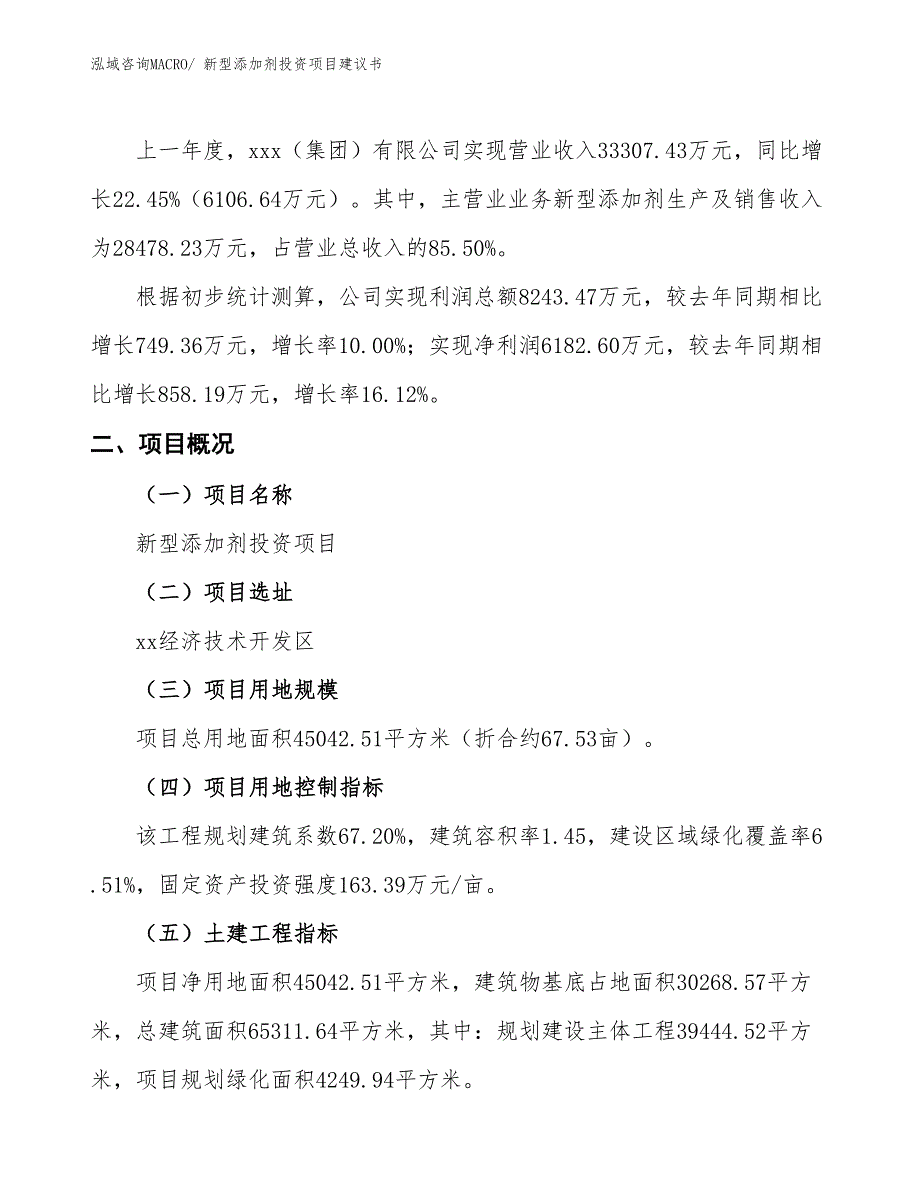 （招商引资）新型添加剂投资项目建议书_第2页