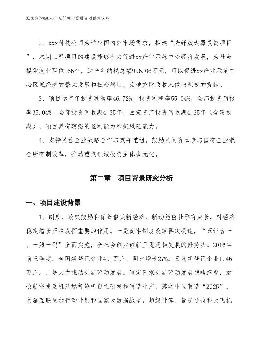 （招商引资）光纤放大器投资项目建议书_第5页