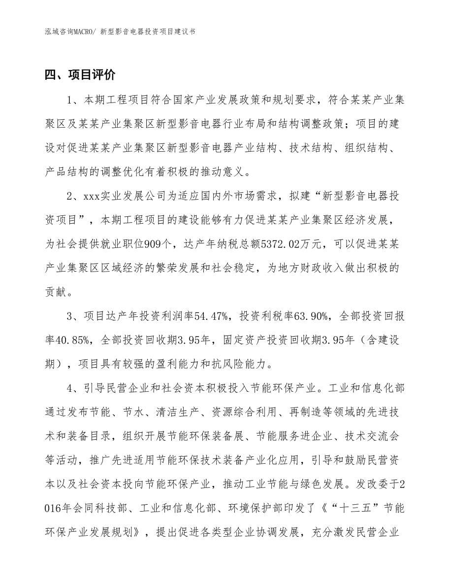 （招商引资）新型影音电器投资项目建议书_第5页