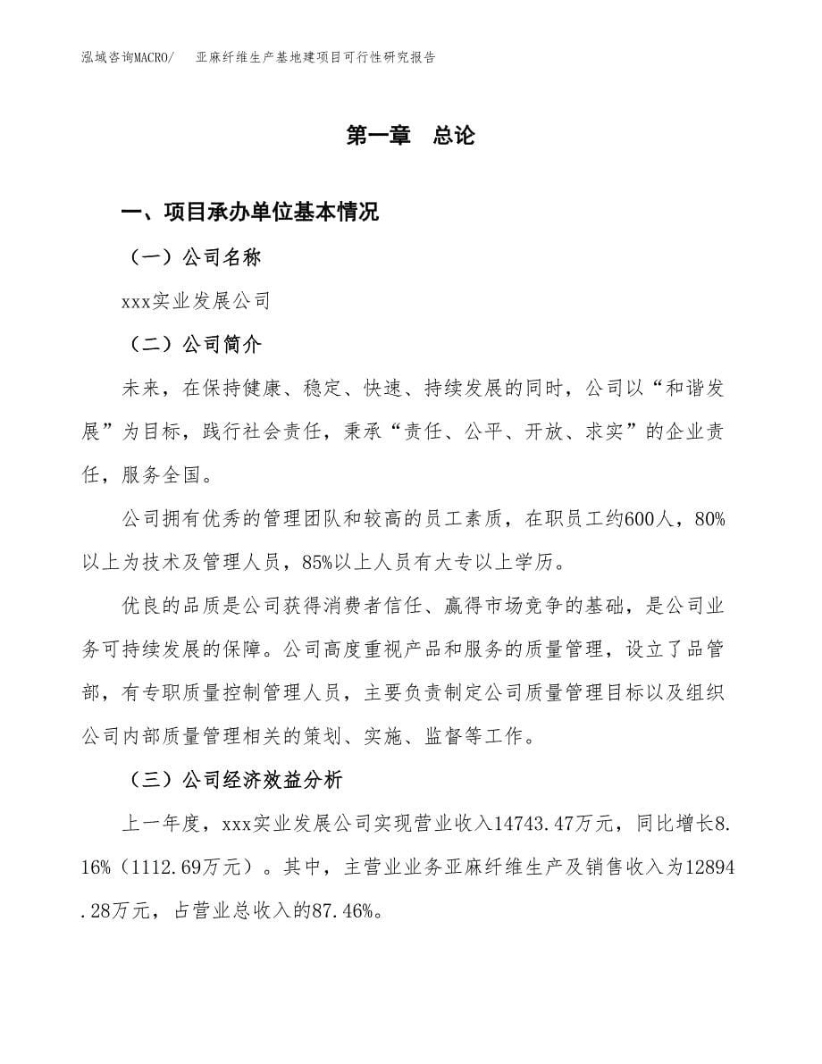 （模板）亚麻纤维生产基地建项目可行性研究报告_第5页