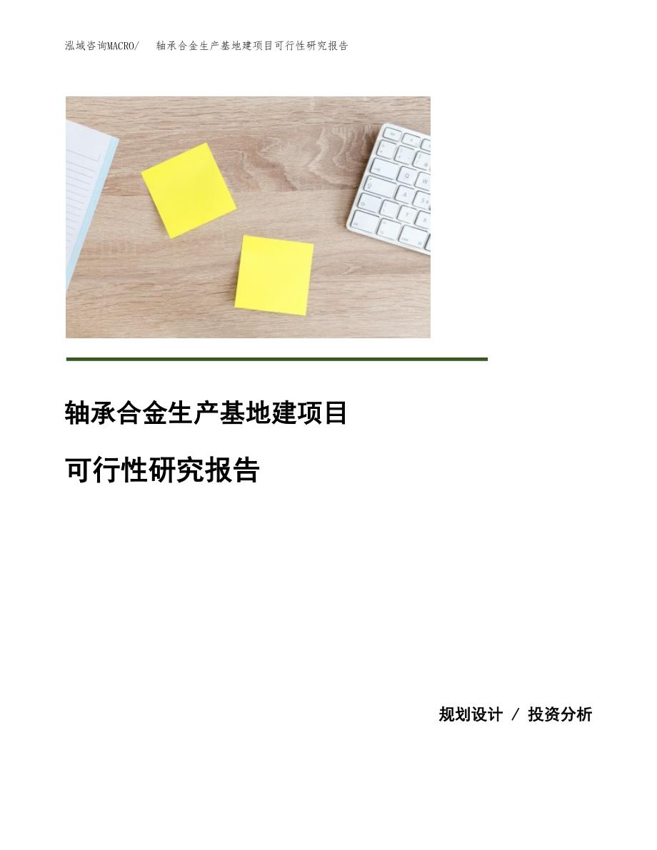 （模板）轴承合金生产基地建项目可行性研究报告_第1页