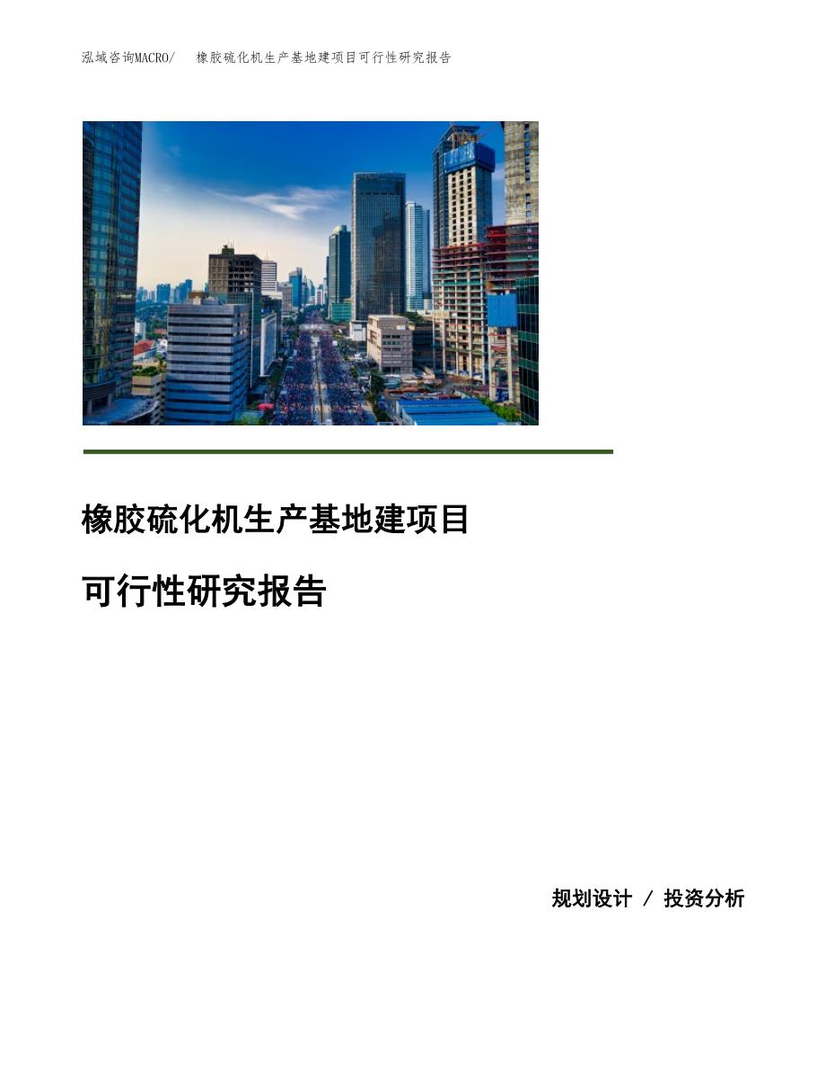 （模板）橡胶硫化机生产基地建项目可行性研究报告_第1页