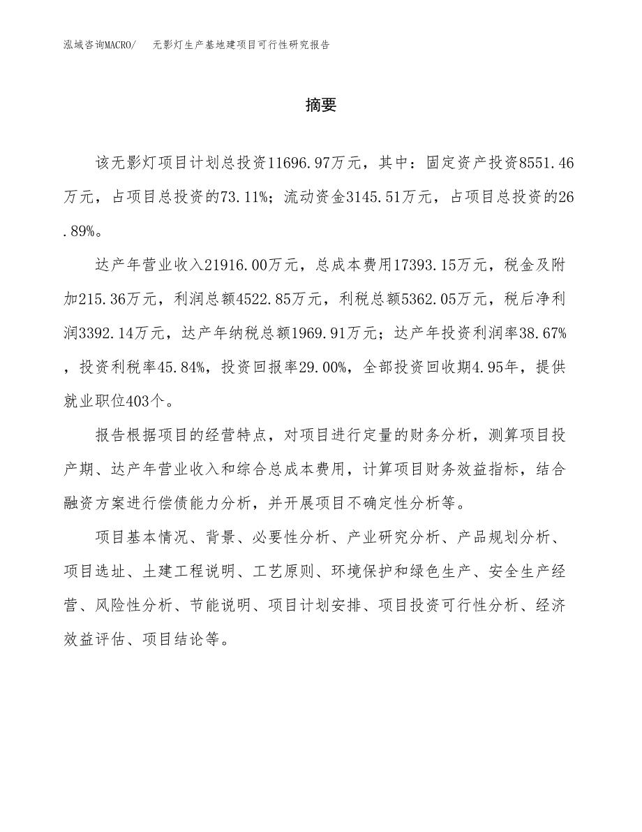 （模板）无影灯生产基地建项目可行性研究报告 (1)_第2页