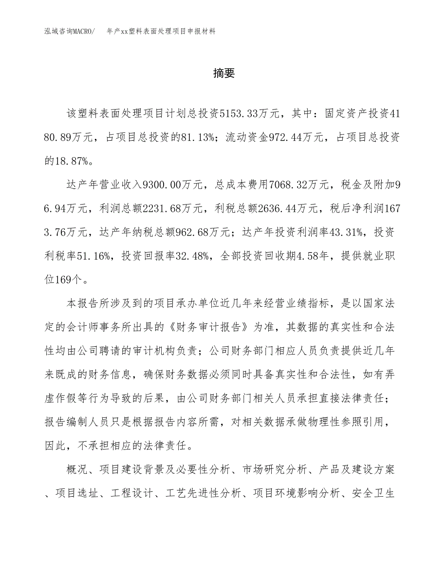 年产xx塑料表面处理项目申报材料_第2页