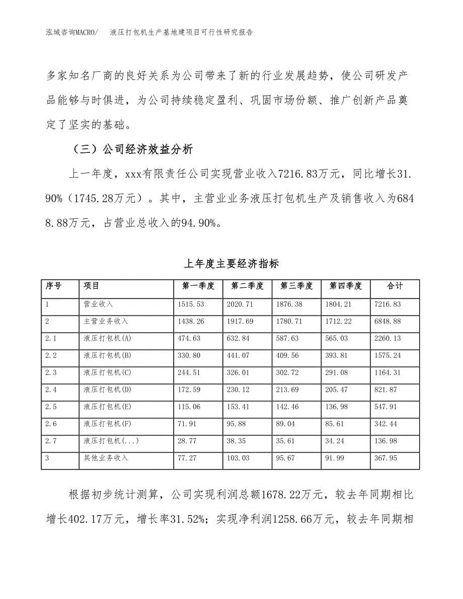 （模板）液压打包机生产基地建项目可行性研究报告_第5页