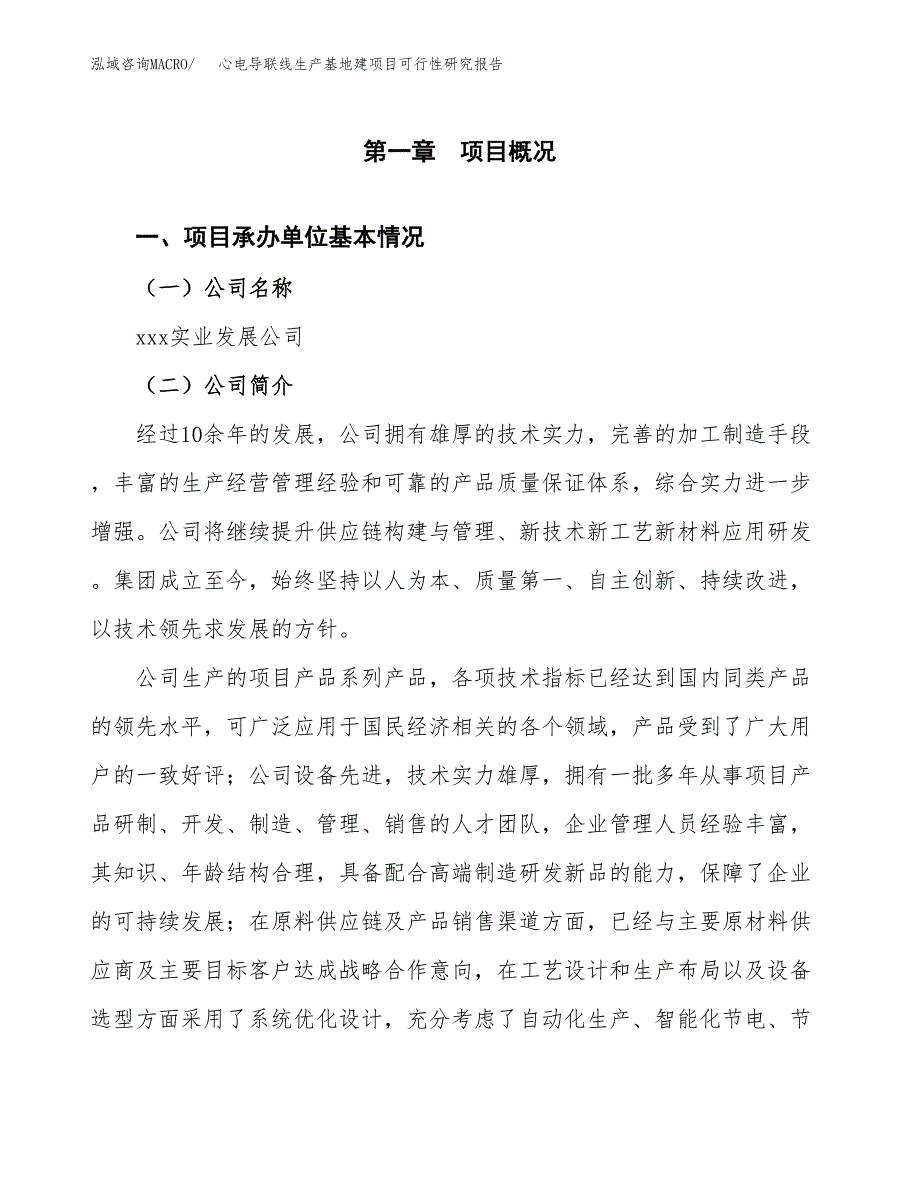 （模板）心电导联线生产基地建项目可行性研究报告 (1)_第4页