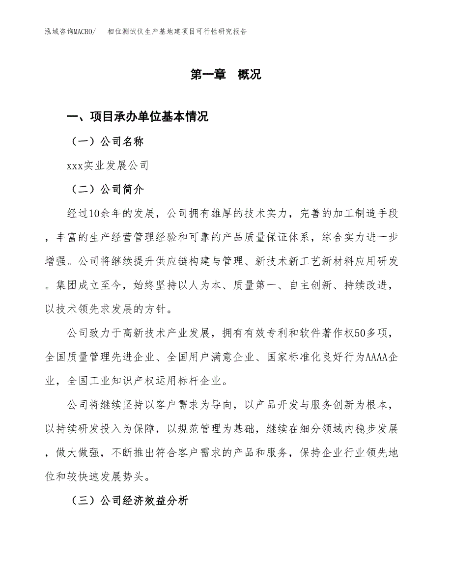 （模板）相位测试仪生产基地建项目可行性研究报告_第4页