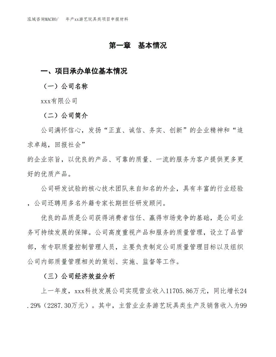 年产xx游艺玩具类项目申报材料_第4页