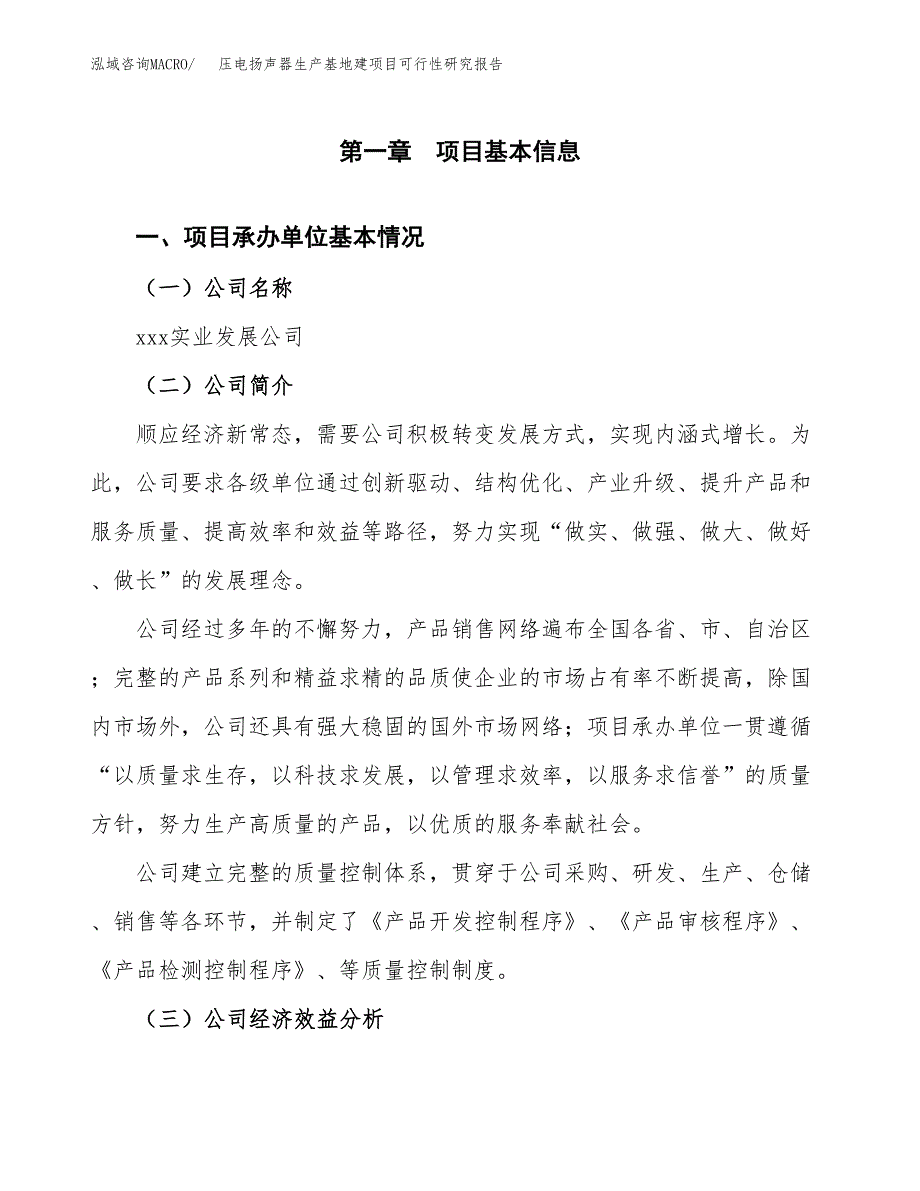 （模板）压电扬声器生产基地建项目可行性研究报告_第4页