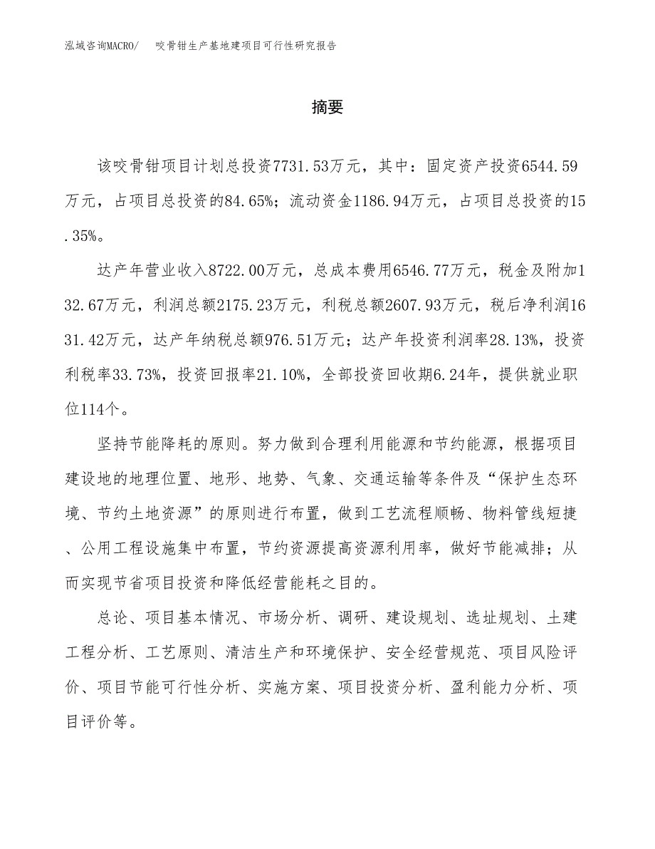 （模板）咬骨钳生产基地建项目可行性研究报告_第2页